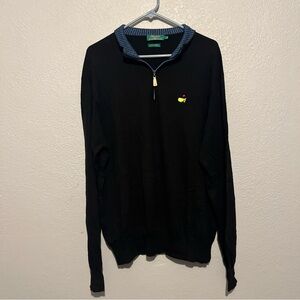 Masters Designed by Peter Millar Quarter Zip Black Sweater Size Large
